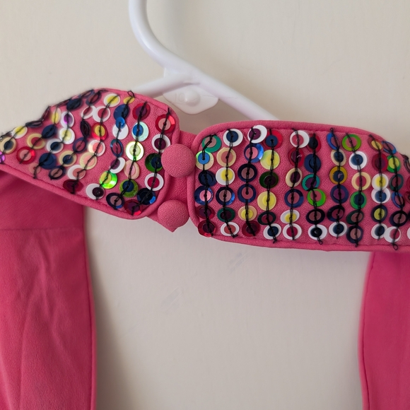 X By NBD Womens Medium NWT Halter Pink Sequin Mini Dress Cocktail Party Glam - Picture 7 of 8